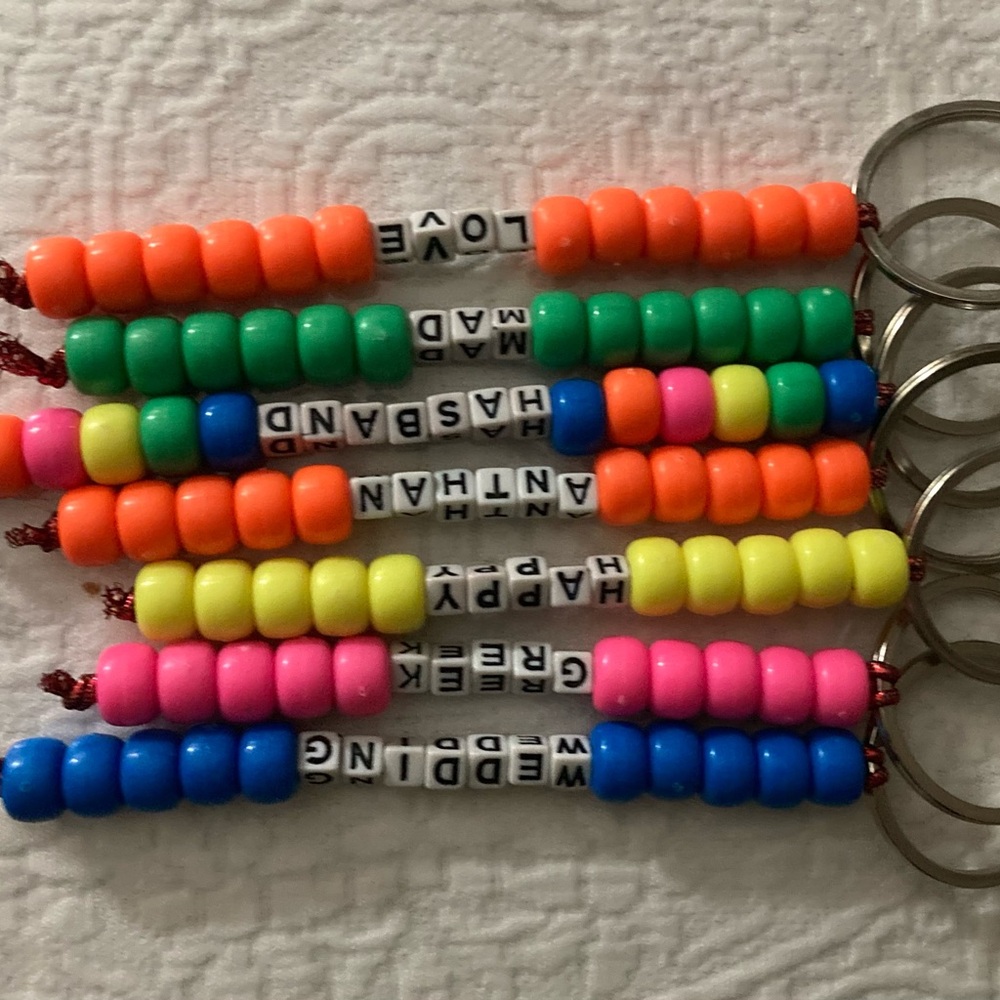 Colorful Beaded Keychain Set